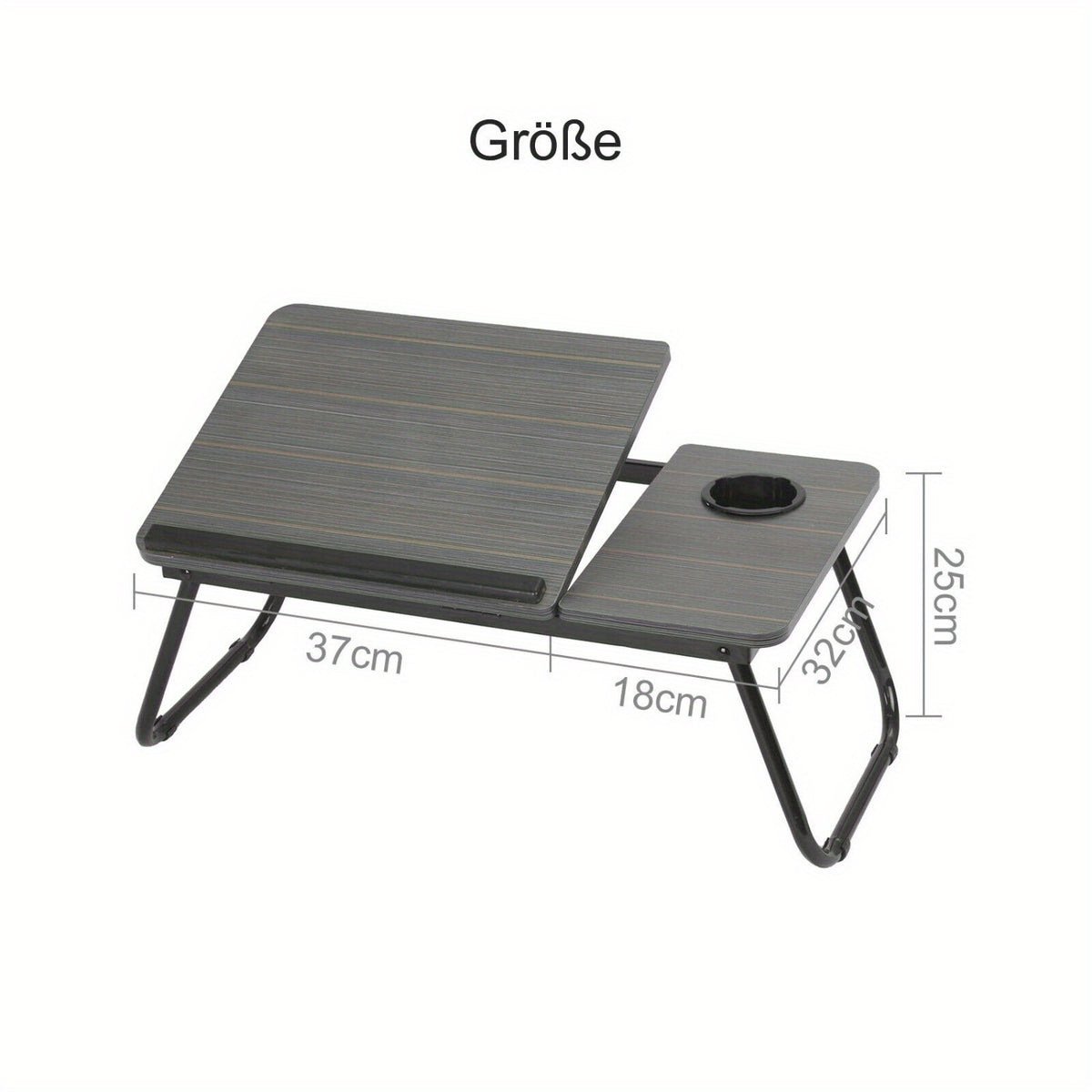 Mesa de cama dobrável para portátil com suporte para bebidas