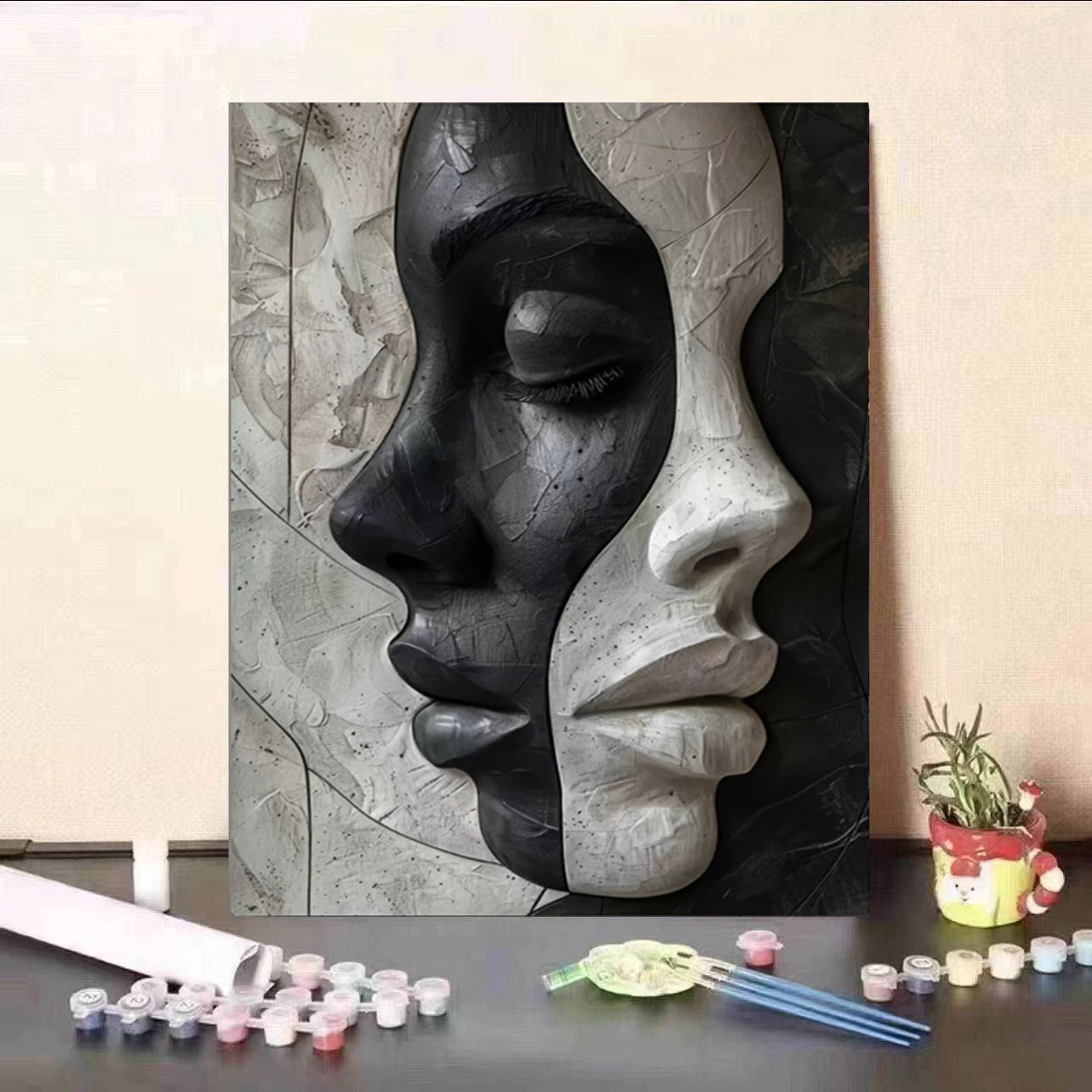 Apstraktni ženski 3D portret – DIY set za platno za ljubitelje umjetnosti