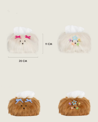 Flauschige Hunde-Taschentuchbox