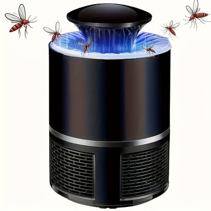 Lâmpada USB silenciosa para mosquitos – Capturador automático de insetos com luz azul.