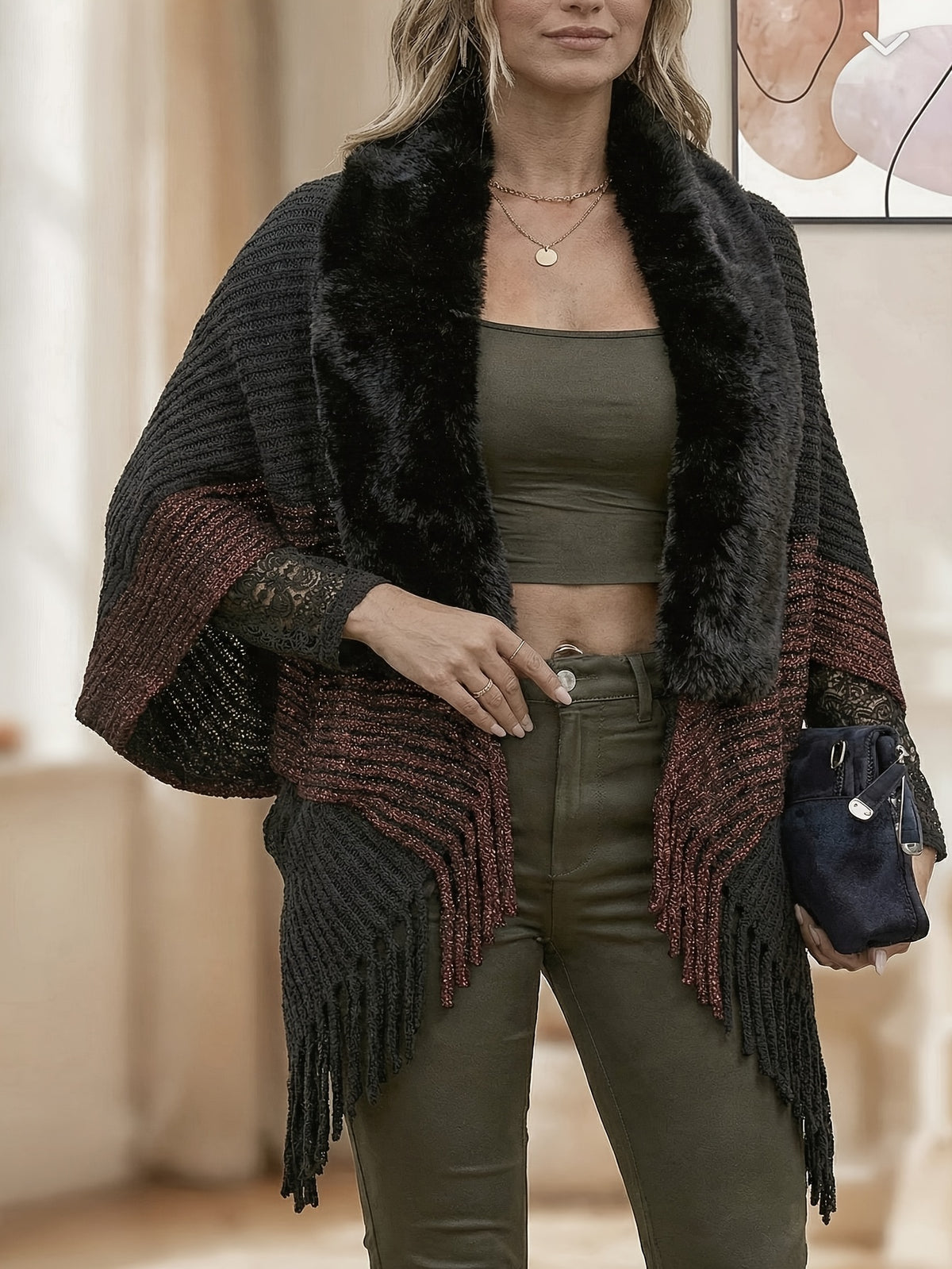 Eleganter Damen-Schal mit geometrischem Muster