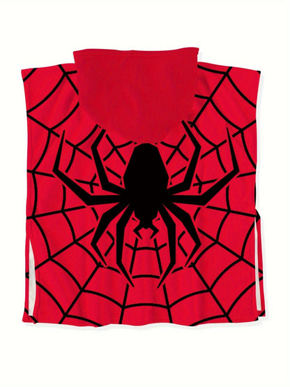 Toalha de banho com capuz em forma de teia de aranha – Capa multiusos e resistente às chamas