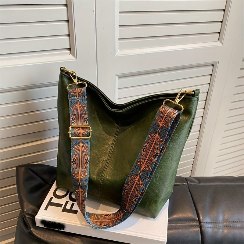 Široka geometrijska torba – Crossbody s velikim kapacitetom i retro štihom