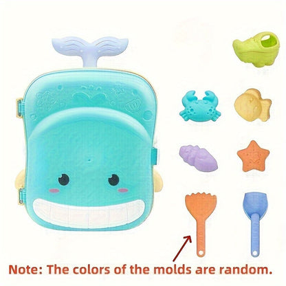Set igračaka za plažu s motivom kita za bebe – 8-dijelni putni komplet