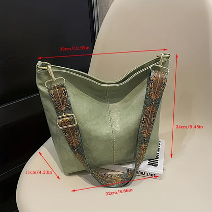 Široka geometrijska torba – Crossbody s velikim kapacitetom i retro štihom