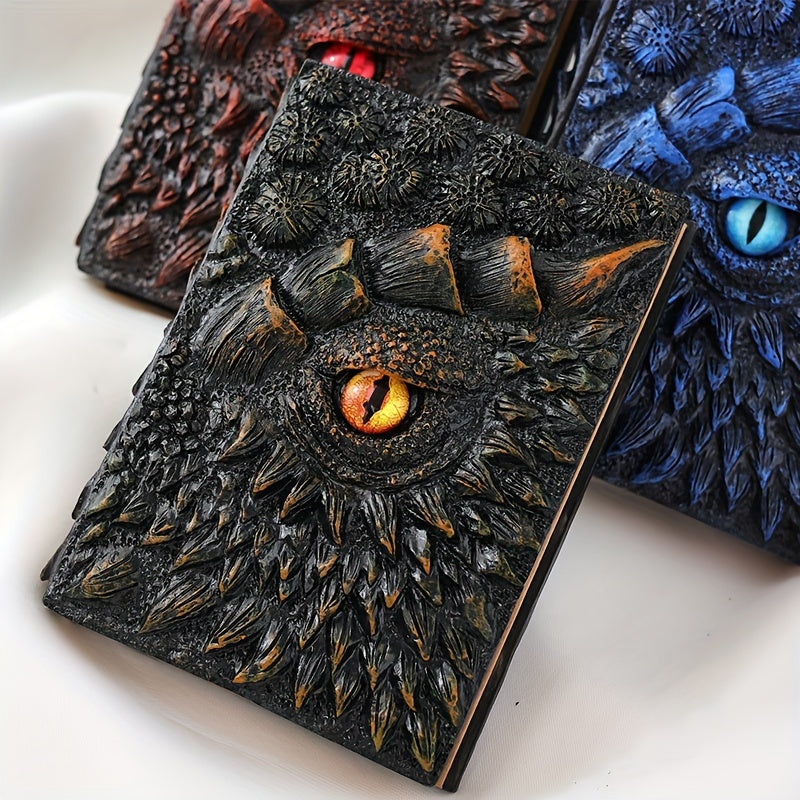 Cuaderno de fantasía con ojo de dragón: robusto y elegante