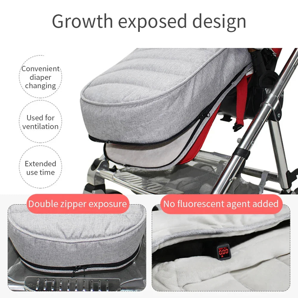 Saco para cochecito de bebé para paseos cálidos y acogedores