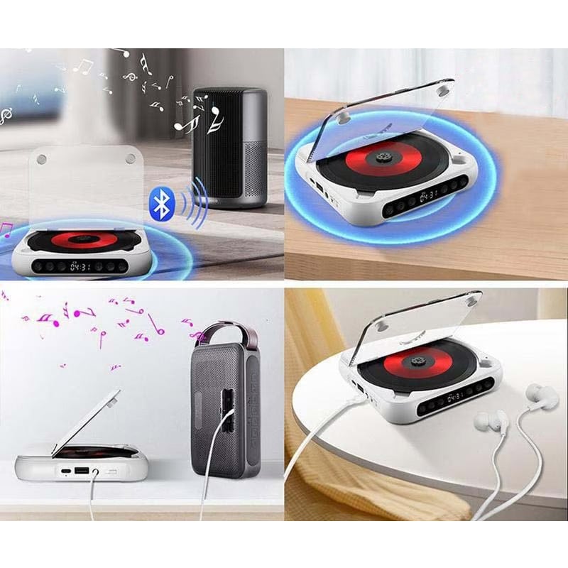 Tragbarer Bluetooth CD-Player mit integriertem Lautsprecher