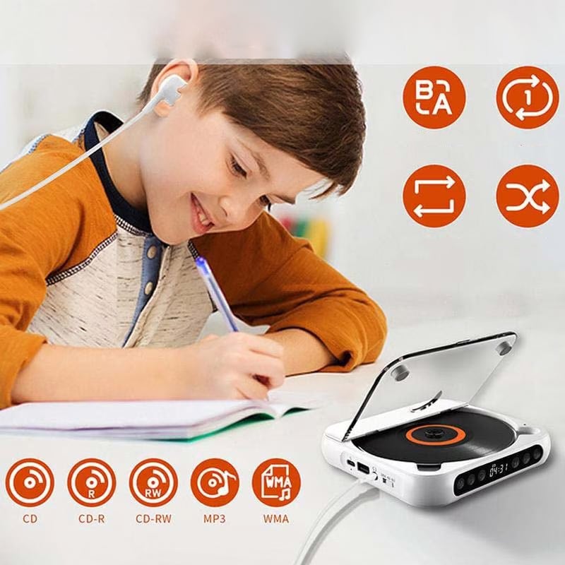 Tragbarer Bluetooth CD-Player mit integriertem Lautsprecher