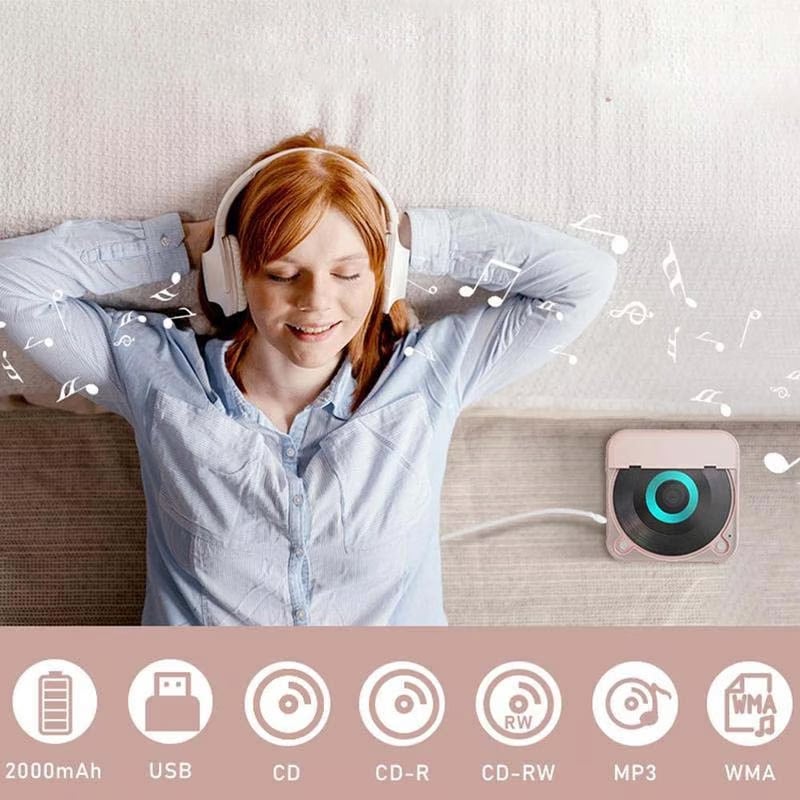 Tragbarer Bluetooth CD-Player mit integriertem Lautsprecher