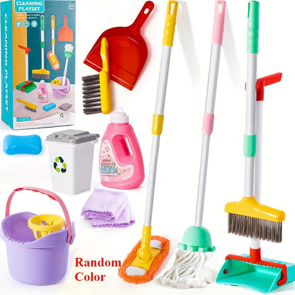 Set za čišćenje za djecu – podesivi mop, metla i lopatica
