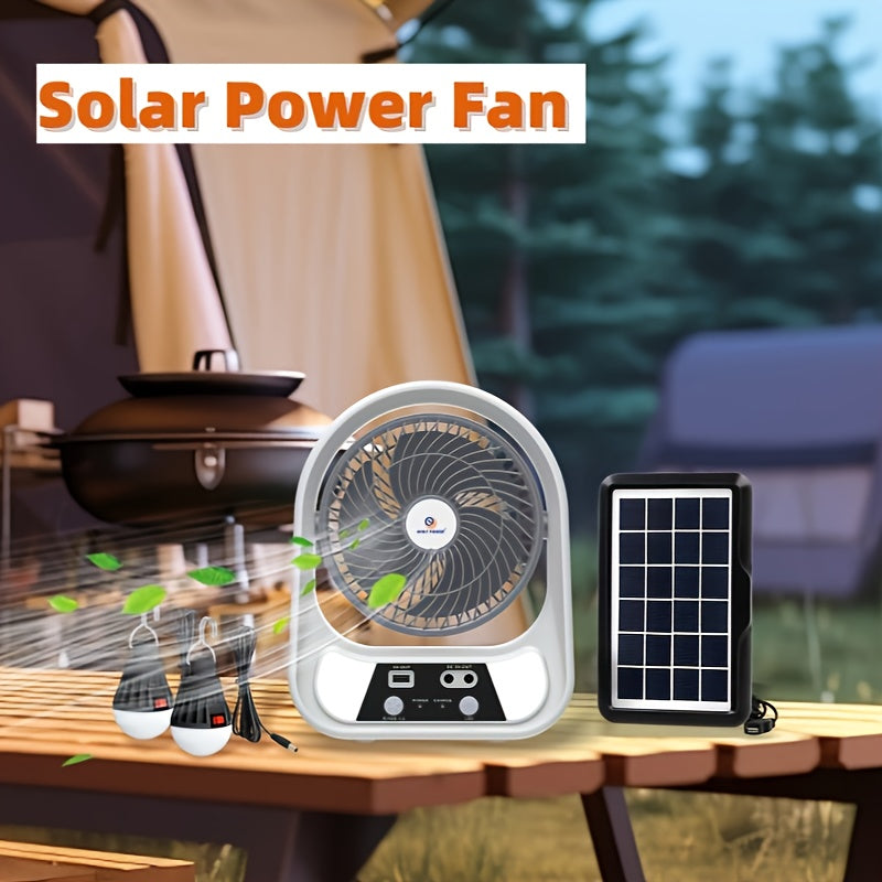 Prijenosni solarni ventilator i noćno svjetlo – Višenamjenski i punjivi