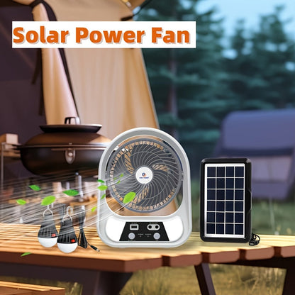 Prijenosni solarni ventilator i noćno svjetlo – Višenamjenski i punjivi