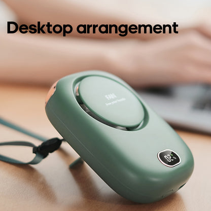 Mini ventilador de cuello recargable por USB: ligero y con velocidad ajustable