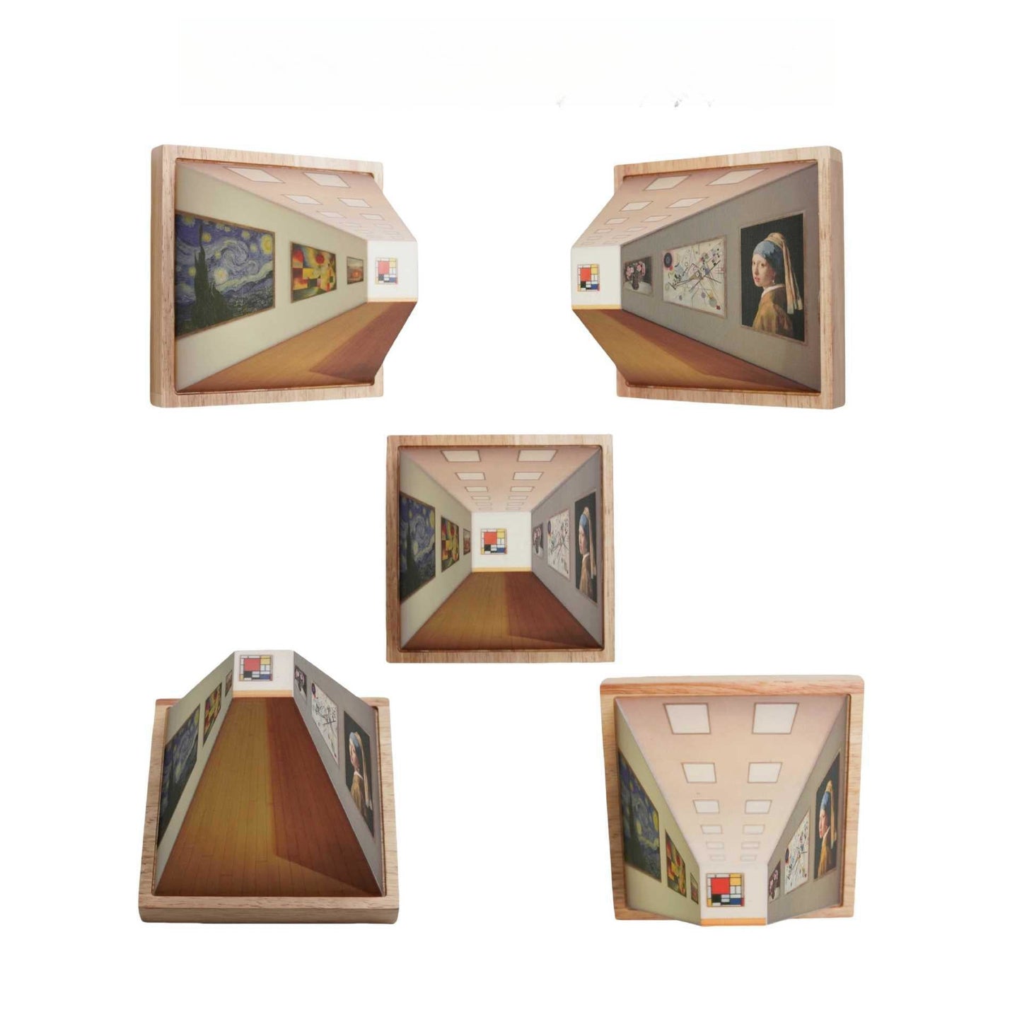 Luz de presença 3D com motivo de galeria de arte