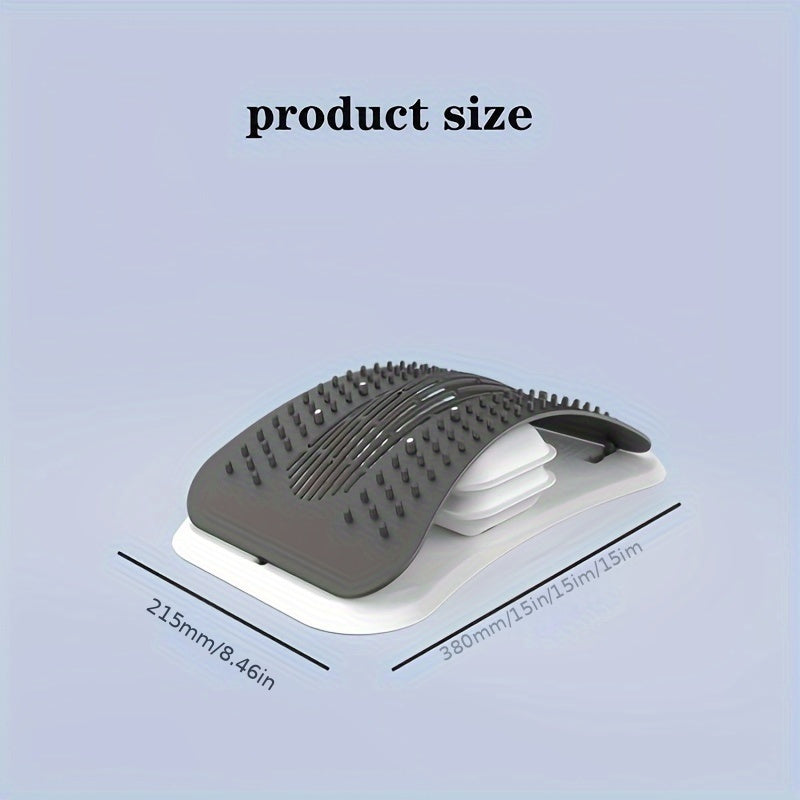 Suporte lombar RelaxBack com múltiplos níveis de ajuste para maior conforto e relaxamento.