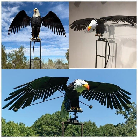 Generador de viento de metal con forma de pájaro: adornos decorativos para jardín