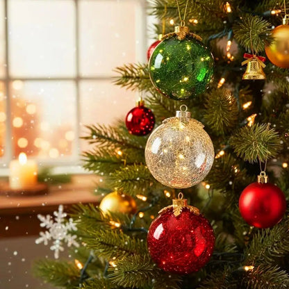 Bola navideña LED con temporizador y luz cálida