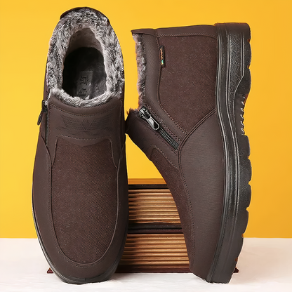 Botas de invierno para hombre con forro cálido y cremallera lateral