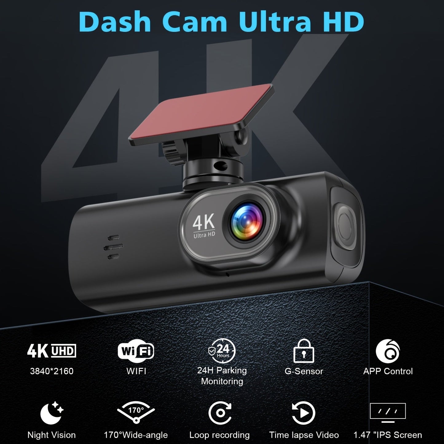 4K Ultra dashcam – Tanak sigurnosni uređaj i oštre slike na svakom putovanju