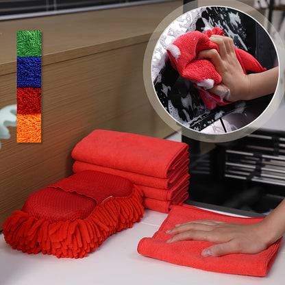 Kit de microfibra para lavado de coches: esponjas y toallas para resultados brillantes