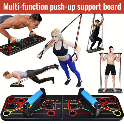 Push-up set za plank s ručkama, trakama za otpor i dodacima – idealno za prsa i trbuh