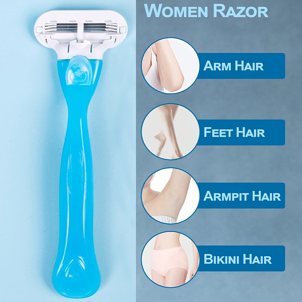 Maquinilla de afeitar manual para mujer con 8 hojas extraíbles: suave y cómoda