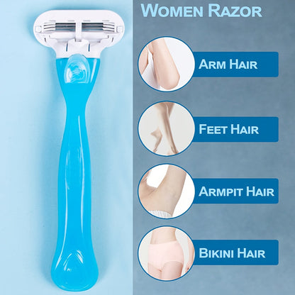Maquinilla de afeitar manual para mujer con 8 hojas extraíbles: suave y cómoda