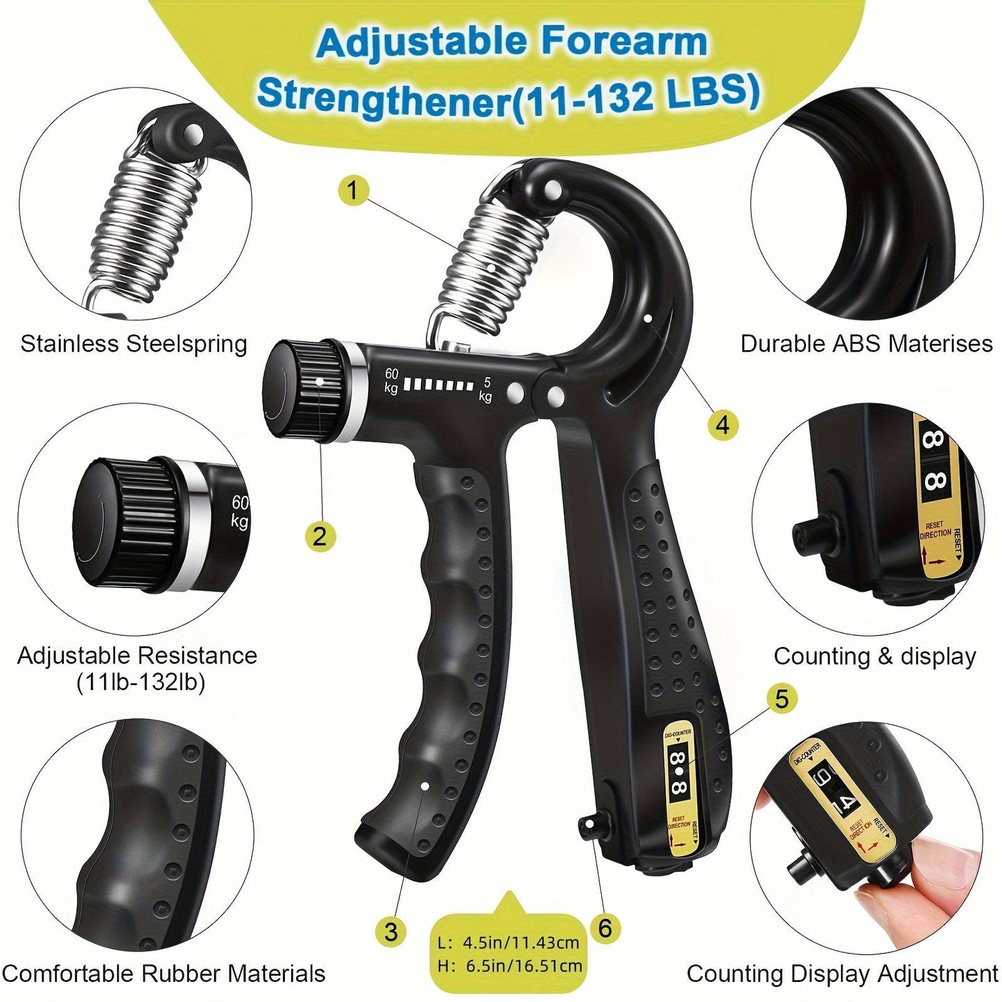 PowerGrip Set za Trening Ruku – 5-u-1 za Jake Ruke i Podlaktice