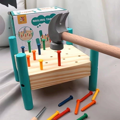 Juego infantil de martillo con clavijas de colores
