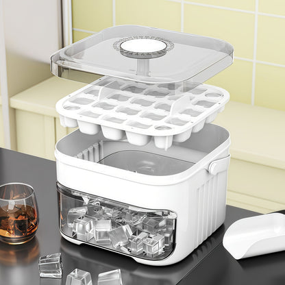 Doppelte Eiswürfelform mit 50 Fächern und Druckmechanismus für einfache Handhabung