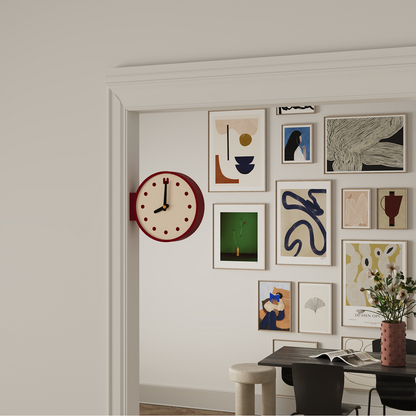 Doppelseitige Wanduhr im Retro-Design
