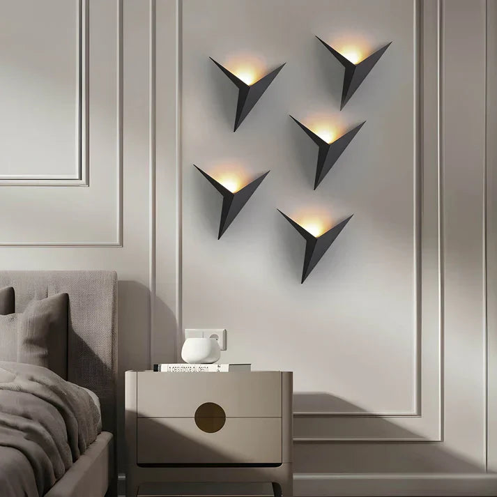 Lámpara de pared LED geométrica con forma de pájaro