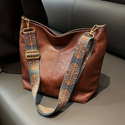 Široka geometrijska torba – Crossbody s velikim kapacitetom i retro štihom