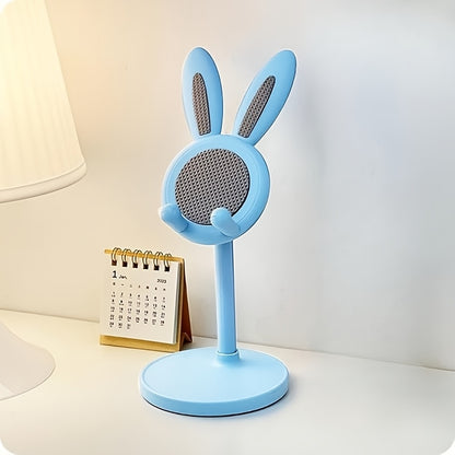 Suporte de telemóvel ajustável em forma de coelho para secretária