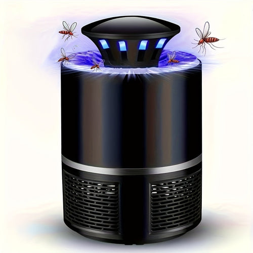 Lâmpada USB silenciosa para mosquitos – Capturador automático de insetos com luz azul.