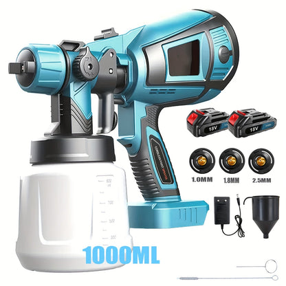 Pulverizador de tinta ProSpray – Sem fios, com 2 baterias e reservatório amovível de 1000ml