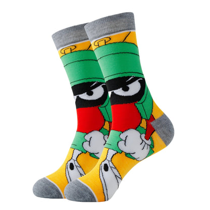 Conjunto de meias com estampados de desenhos animados - Conforto e estilo com as suas personagens favoritas.