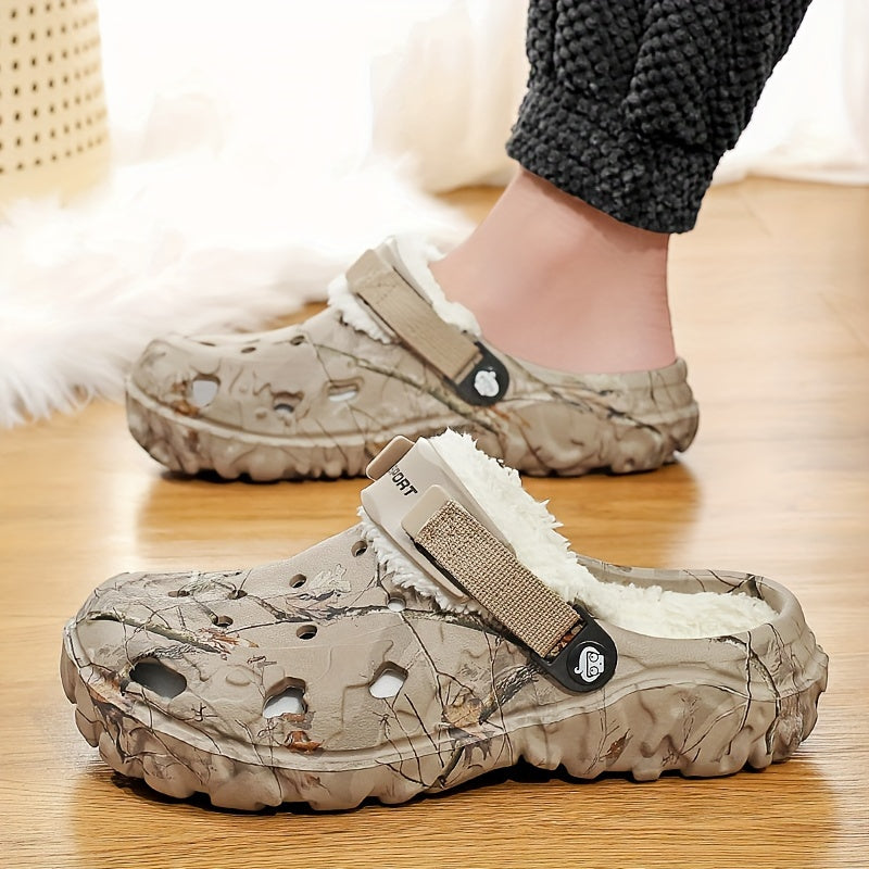 Gefütterte Clogs mit Fersenriemen für drinnen und draußen