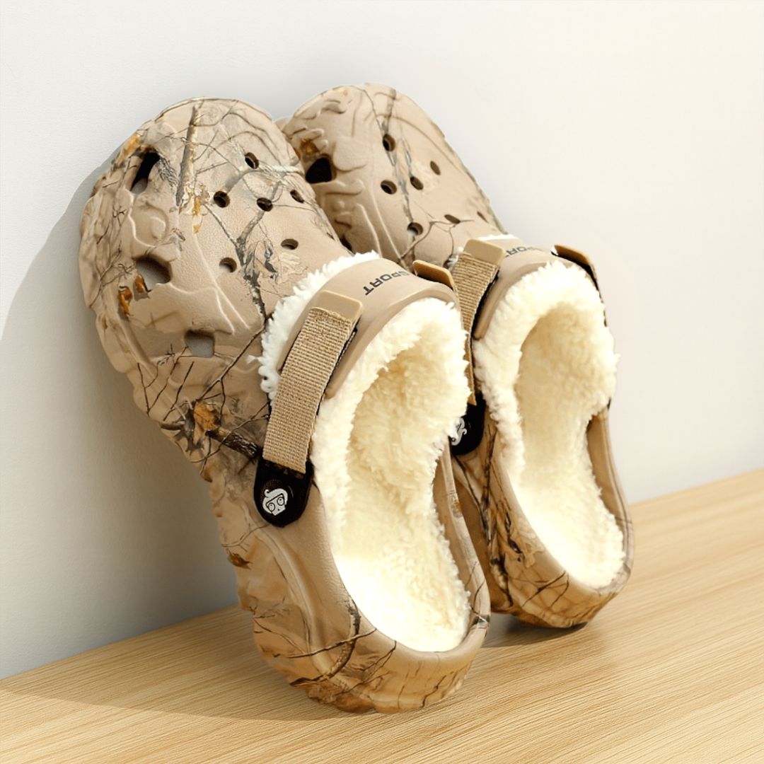 Gefütterte Clogs mit Fersenriemen für drinnen und draußen