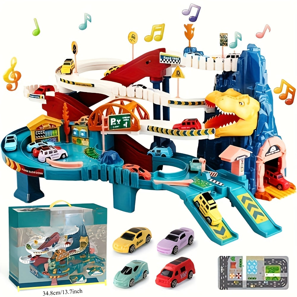 JurassicRacer avanturistički set - Uzbudljiva staza za utrke s dinosaurima i vozilima za djecu