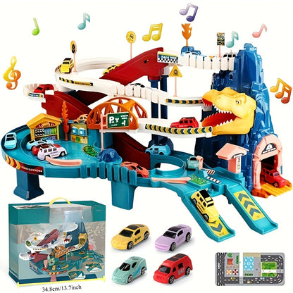 JurassicRacer avanturistički set - Uzbudljiva staza za utrke s dinosaurima i vozilima za djecu