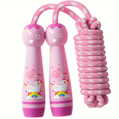 Unicorn užad za preskakanje - Ugodno užad za djecu s drvenim drškama