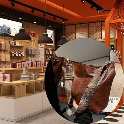 Široka geometrijska torba – Crossbody s velikim kapacitetom i retro štihom