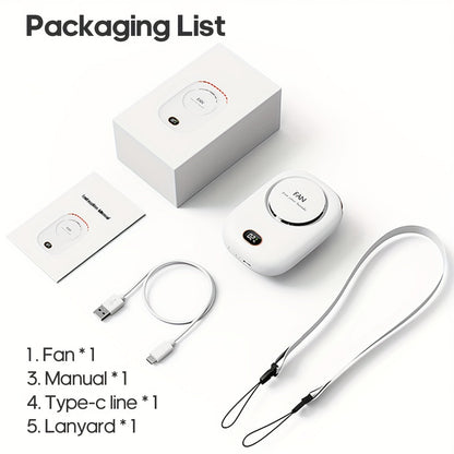 Mini ventilador de cuello recargable por USB: ligero y con velocidad ajustable