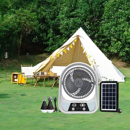 Prijenosni solarni ventilator i noćno svjetlo – Višenamjenski i punjivi