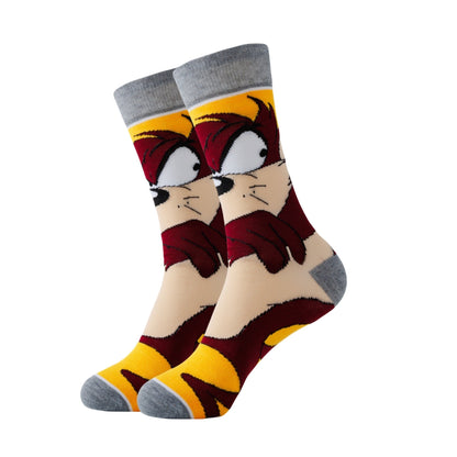 Conjunto de meias com estampados de desenhos animados - Conforto e estilo com as suas personagens favoritas.