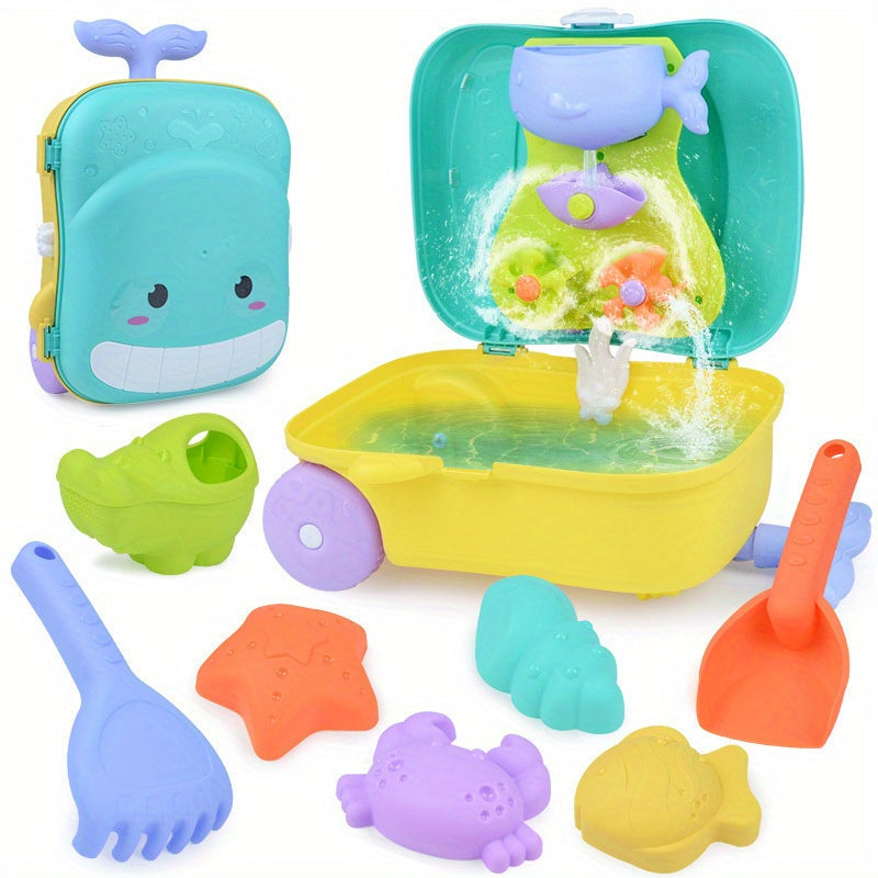 Set igračaka za plažu s motivom kita za bebe – 8-dijelni putni komplet
