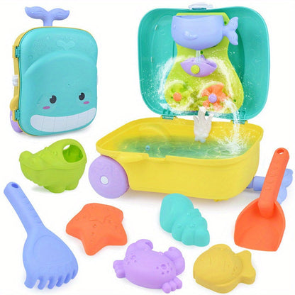 Set igračaka za plažu s motivom kita za bebe – 8-dijelni putni komplet