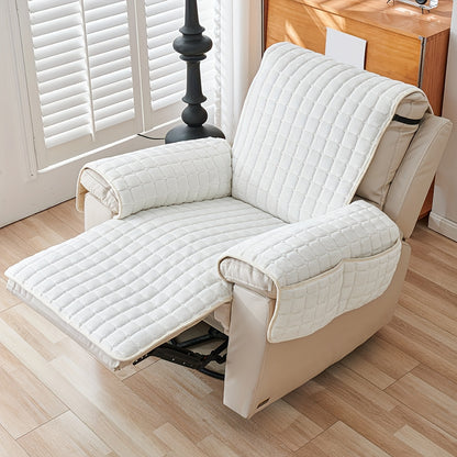 Protector de felpa para sillón con cubierta para reposabrazos
